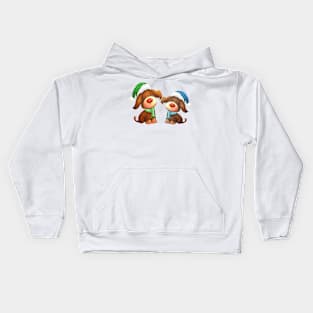 Cute dogs christmas Kids Hoodie